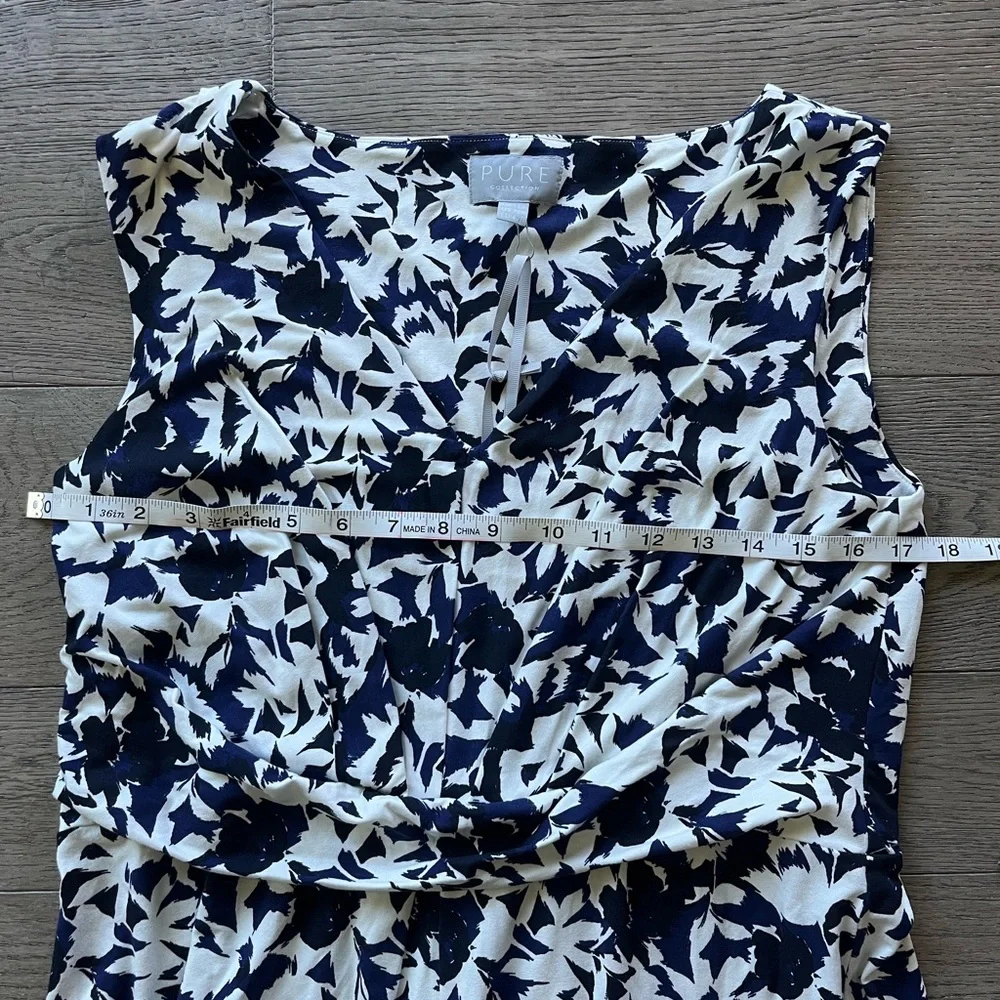 PURE COLLECTION Jersey Maxi Dress Blue Floral Print Size 12 New - Picture 6 of 8